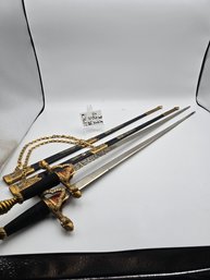 Lot 318 Pair Of Authentic 'The Old Castle' Swords From Spain: 32 ' Full Length, 26' Blade