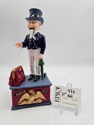 Lot 423 Uncle Sam Working Mechanical Coin Bank - 11' X 4.5' X 3.5'