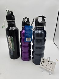 Lot 430 Stainless Steel Water Bottle Set Of 3: 2 X 25oz, 1 X 32oz