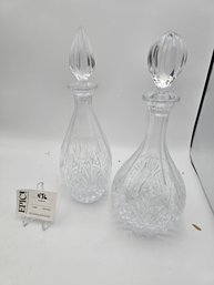 Lot 436 Pair Of Crystal Decanters With Stoppers: Elegant And Functional