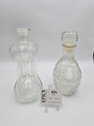 Lot 439 'Diamond-Pattern Liquor Wine Decanter With Stopper  Holmegaard Cluck Cluck Clear Pinch Glass Decanter