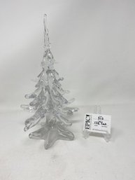 Lot 310 14' Tall Handblown Clear Glass Art Christmas Tree Made In France