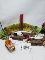 Lot 302 Indian Feathered Headdress And Accessories