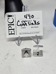 Lot 470 Silver Mens Cufflinks: Stylish Pair