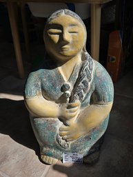 Lot 393 Mexican Style Pottery: Indian American Lady - 20'x12' - Cultural Art Piece