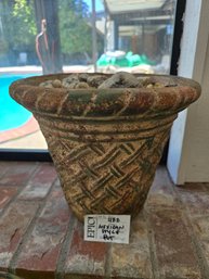 Lot 488 Mexican-Inspired Large Woven Pattern Pot: Vibrant Charm