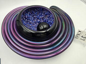 Lot 51 Elegant Artist Thomas Kelly Glass Sculpture Celestial/Galaxy Bowl Signed Vitrix 13.5 Inch Diameter