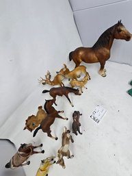 Lot 7 Assorted Miniature Animals, Horses , Deer Etc.