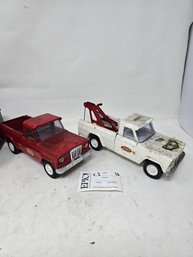 Lot 13 1970'S Pressed Steel Red Jeep Pickup Truck W/ Working Tailgate, Vintage Tonka Jeep Tow Truck