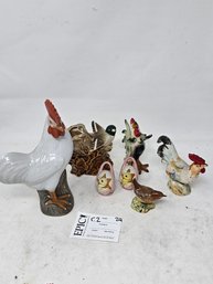 Lot 24  Composite Ceramic Figures, Chicken, Egg, Birds Etc.