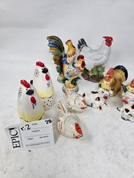 Lot 28 Ceramic Roosters, Hens, Cows, Chicken, Birds Etc.