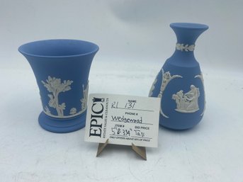 Lot 131 Wedgwood Blue Clay Pottery 5' And  1/4' Tall