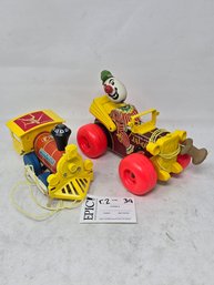Lot 39 Fisher Price Toy Jalopy Clown Car And Fisher Price Toy Toot-Toot Train