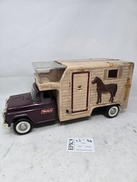 Lot 46 Buddy L Horse Stables Transport TruckVintage, 1960s, Pressed Steel And Plastic Buddy L Stable
