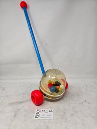 Lot 63 Vintage Fisher Price Corn Popper Push Toy With Wooden Handle: Classic RD1958 Design