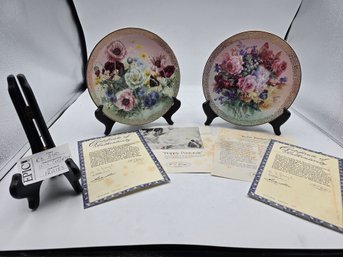 Lot 340 Two Collector Plates W.S. George 'Poppy Patorele' 'Rose Fantasy' Collector Lena Lui Collector Plates