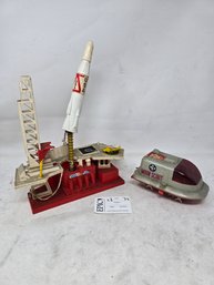 Lot 79 1960's Battery Operated Moon Scout Toy, And Space Center, Launch Pad.