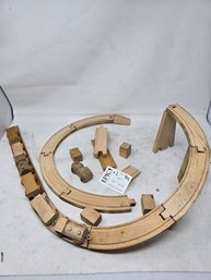 Lot 84 Wooden Railroad Tracks And Wooden Train