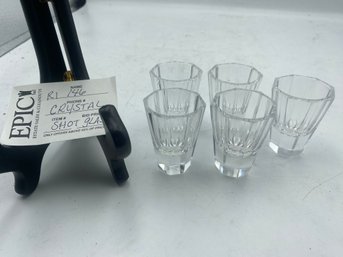 Lot 146 5 Pcs Of Crystal Shot Glass All In Good Conditions