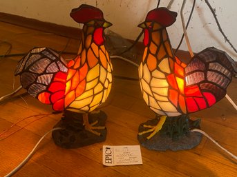 Lot 328 Rooster Mosaic Lamps, Night Lamps, Artistic Lamp