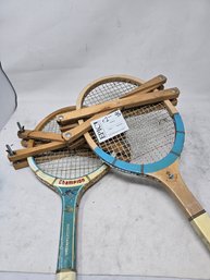 Lot 95 Vintage Tennis Rackets: Swallow Champion Tournament Model & Winning Shot - Timeless Classics.