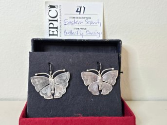 Lot  41 One Pair Eastern Serenity Butterfly Earrings - A Delicate Pair