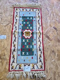 Lot 228 Traditional Wool Decorative  Weaving Hanging Rug Runner, Folk Art, Native Art, Native Products 34'x16'
