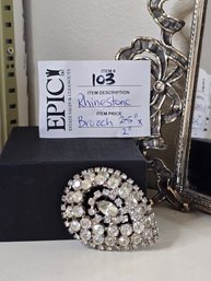 Lot 103 2.5' X 2' Rhinestone Brooch: Elegant Sparkle For Any Occasion