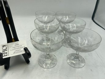 Lot 388 Set Of 6 Vintage Champagne Cut Crystal: Classic Touch For Celebrations