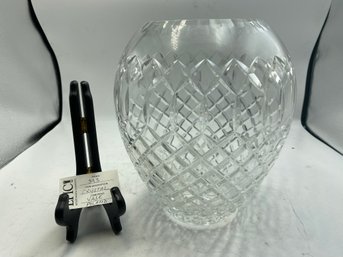 Lot 393 Diamond Cut Lead Crystal Vase: Exquisite Craftsmanship, Made In Poland.