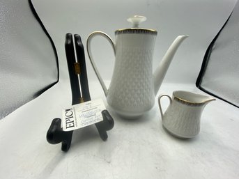 Lot 157  Westerling Roslau Bavaria Coffee Pot & Creamer Set: Classic Charm For Your Tabletop.