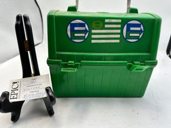Lot 180 Vintage 1970s Green Plastic Earth Day Ecology Flag Lunchbox - Eco-Friendly Collectible