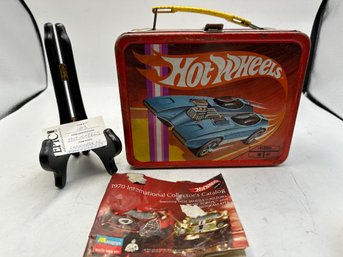 Lot 183 1970s Hallmark School Days Mattel HOT WHEELS Metal Lunch Box (Broken Thermos Included)