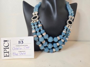 Lot 113 Charter Club Blue Stone Necklace: Elegant Accessory For Effortless Style