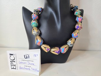 Lot 121 Lenora Dame 18' Handmade Necklace: Unique Artisan Craftsmanship