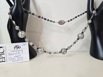 Lot 150 24' Hematite And Silver-Toned Necklace: Sleek Elegance, Subtle Shine