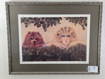 Lot 158 Fashion Blond Girl Lady With Chow Dog Two Beauties Art By Louis Icart 29 1/2' X 23'