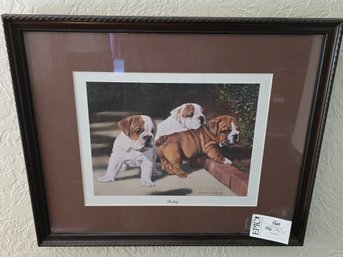 Lot 160 Bulldog Brilliance: Robert Christie's 1989 Signed & Numbered (70/950) Framed Art, 17 3/4x22