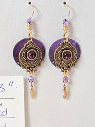 Lot 259 3' Purple-Toned Earrings By John Michael Richardson: Bold Statement Pieces