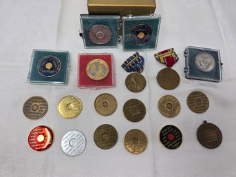 Lot 272 Collection: Masonic Coins & Medals Alcoholics Anonymous Coins And 3 World War Medals