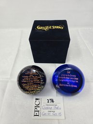 Lot 274 Glass Eye Studio Rare Limited Edition: The Lord's Prayer GES 01 & Serenity Prayer GES 05