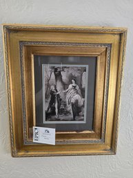 Lot 176 Romantic Pastoral Scene: Young Couple In Garden, Classical Style - Framed Black And White Print