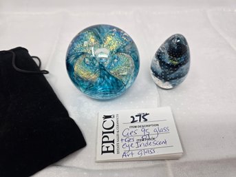 Lot 275 GES 95 And GES 01 Glass Eye Studio  Iridescent Art Glass Masterpiece