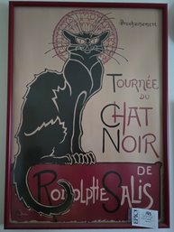 Lot 185 CHAT NOIR Poster Black Cat Poster - French Wall Art  - Vintage Poster  20.75x 28.75'