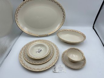 Lot 204 62 Pcs. Set Of Vintage Franciscan China Beverly Pattern Teacups Saucers, Dessert Plates Etc. Take All