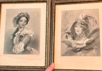 Lot 157 Antique Heroines Of Shakespeare 1849 Pretty Lady Print