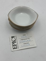 Lot 207  Diamond China: Set Of 6 Exquisite Bowl Pieces For Elegant Dining Experiences