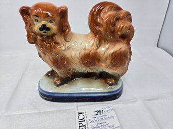 Lot 291 Staffordshire Pottery Pekingese Dogs Antique Early 20thcentury Collectable 8.5x3.5x7.5 Tall