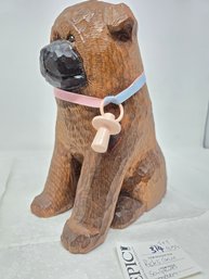 Lot 314 Rick's Canine Wooden Sculpture - 5x9x10.5 Inches