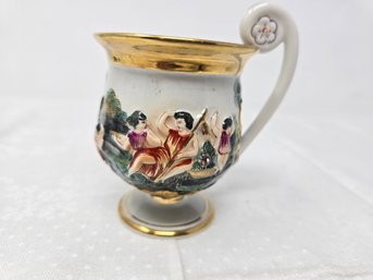 Lot 315 Vintage Capodimonte GB Coffee Cup Hand Painted Mermaids, Etc. 1950s